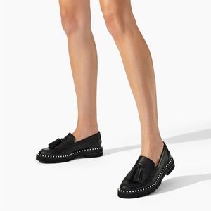 Size 10 Narrow - Stuart Weitzman Milla Lift Pearl black leather Loafer.